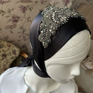 Silk Charmeuse French Shall Sash Scarf Belt Headwear Band Lux Accessory Detail